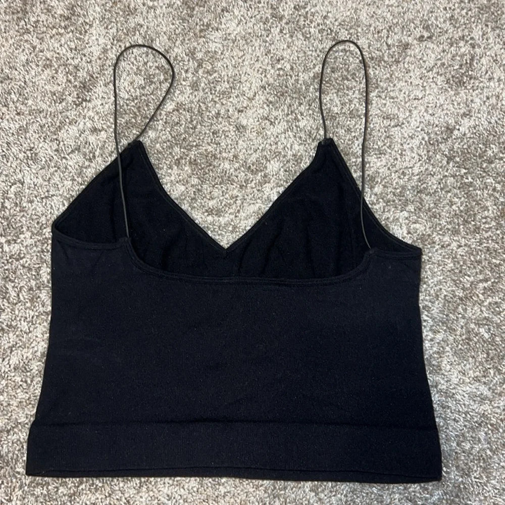 Free People - Ribbed V-Neck Brami in black size m/l - Picture 5 of 6